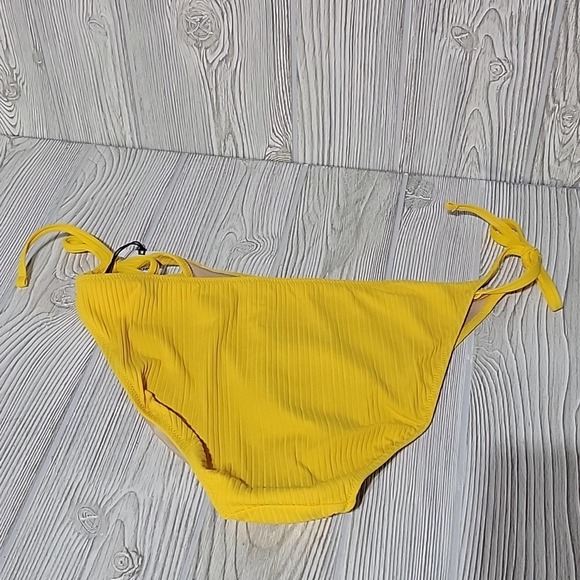 Shade & Shore Yellow Hipster Bikini Bottom, Ribbed, Tie Sides, Women's XL, NWT - Picture 2 of 6